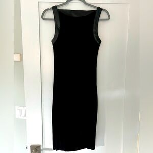 Bailey 44 Black dress with Leather Trim